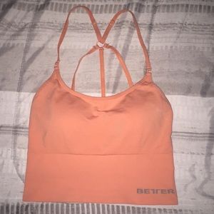 Peachy orange crop tank/sports bra